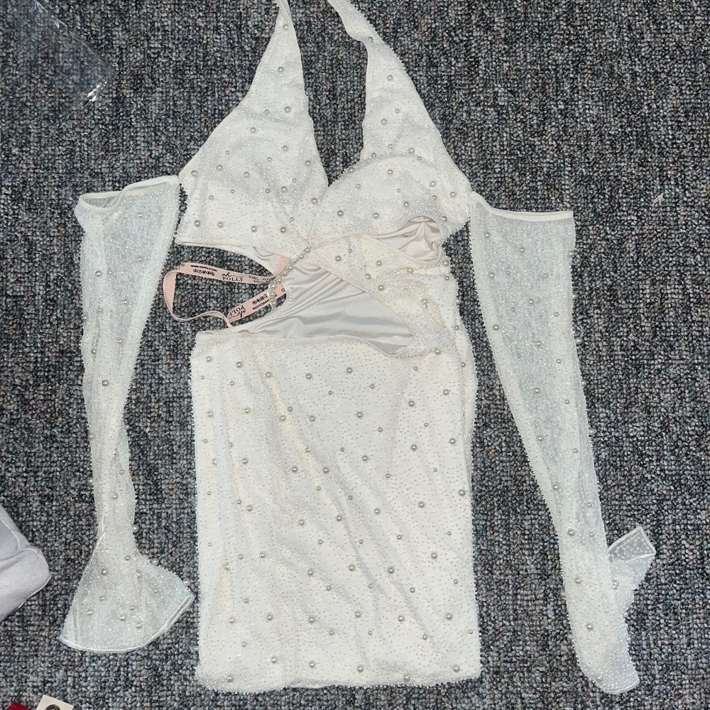 Oh Polly White Pearl Dress
